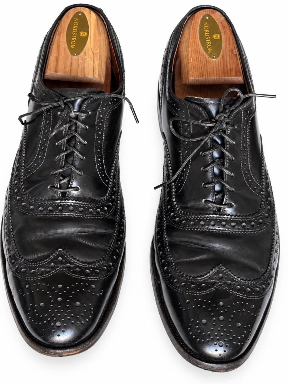 Allen Edmonds McAllister Black Leather Wingtip Brogue Oxford Dress Shoes 10 B